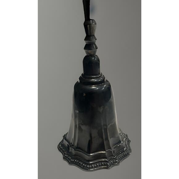 VTG Antique AMC Avon Silver Plated Desk Dinner Hand Call Bell Ring Signal Decor - Picture 2 of 7